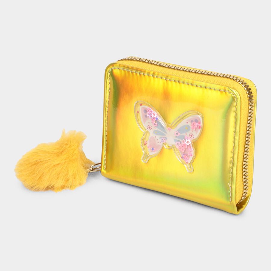 Kid's Yellow Polyurethane Compact Wallet, , large image number null