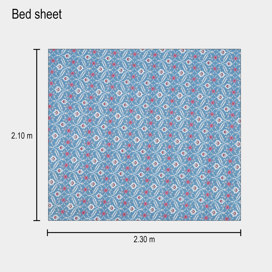 120 GSM Blue Microfiber Double Bedsheet, , large image number null