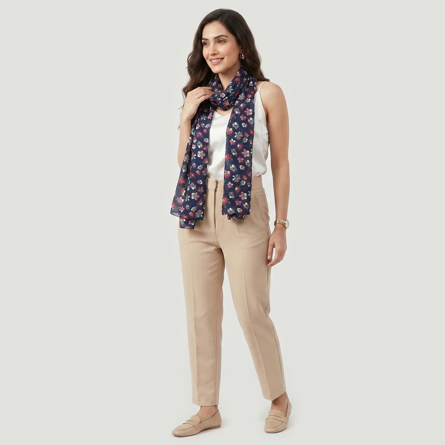 Woman's Navy Blue Scarf, , large