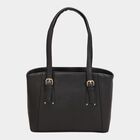 Women's Black Polyurethane Handbag, , small image number null