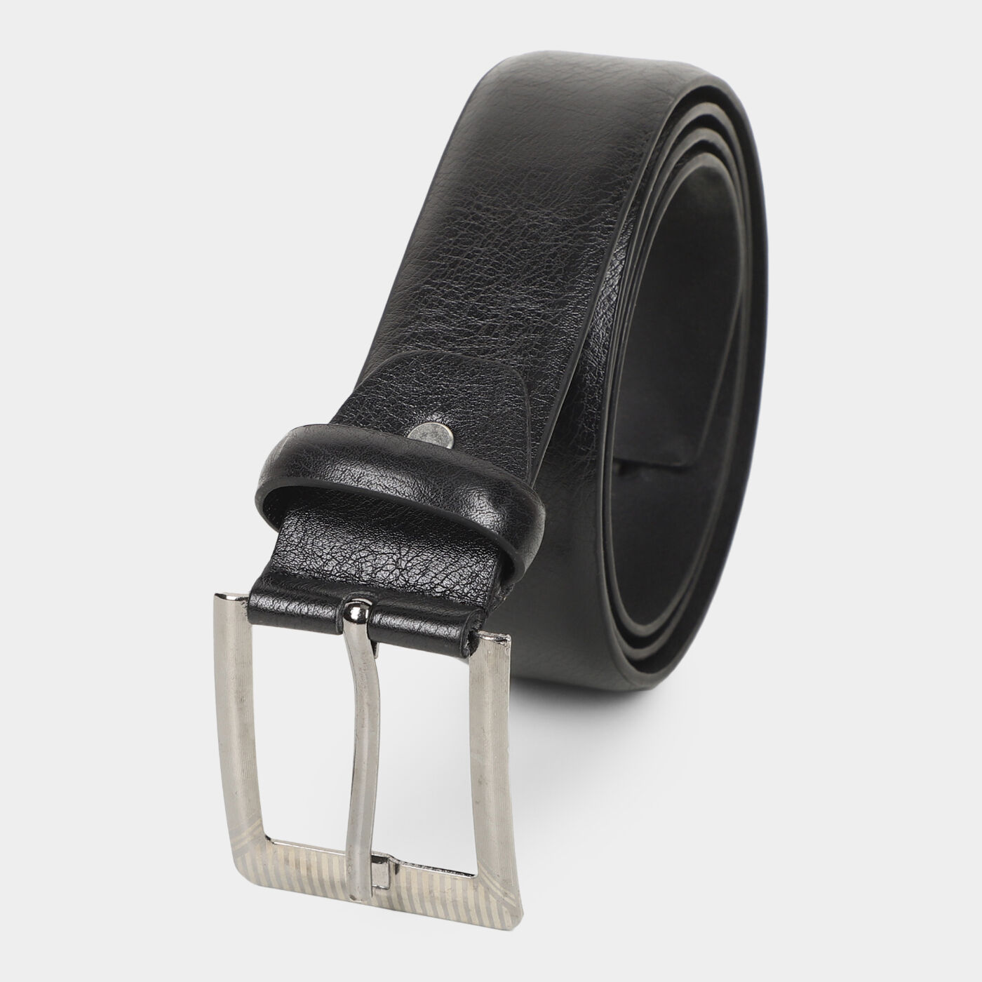 Black Tie                         Men's Black Polyurethane Belt