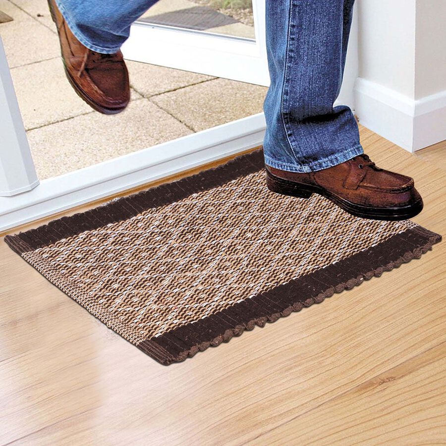 Anti-Skid Brown Polyester Door Mat, , large image number null