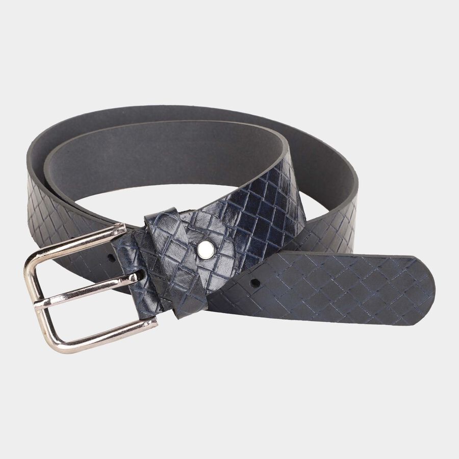 Men's Navy Blue Polyurethane Casual Belt, , large image number null