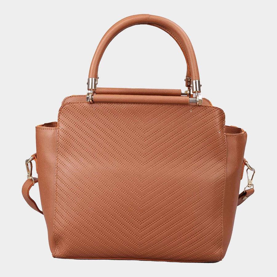 Women's Tan Polyurethane Tote Bag, , large image number null