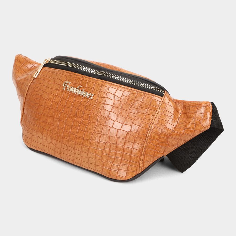 Women's Tan Polyurethane Waist Pouch, , large image number null