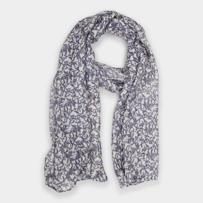 Women's White Viscose Scarf