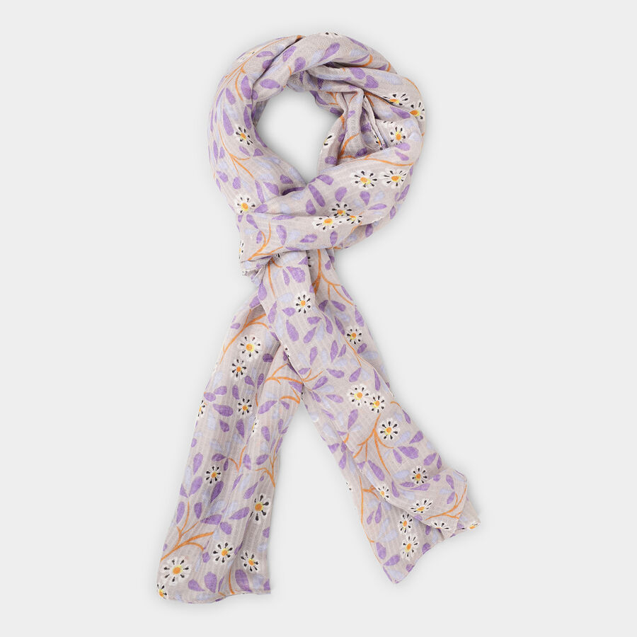 Women's Blue Polyester Scarf, , large image number null