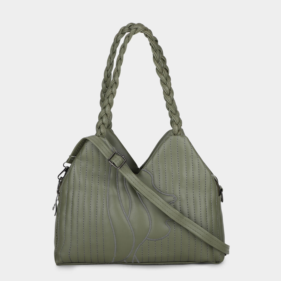 Women's Olive PU Hand Bag , , large