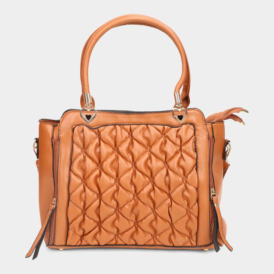 Women's Brown Polyurethane Hand Bag, , large image number null
