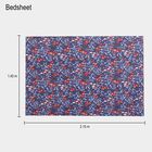 Blue Cotton Floral Printed Single Bedsheet, , small