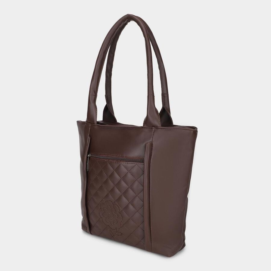 Women's Brown Pu Hand Bag , , large