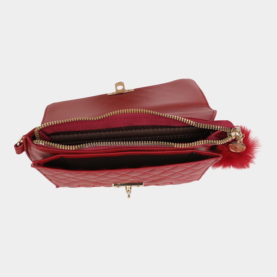Women's Polyurethane Zipper Sling Bag, , large image number null