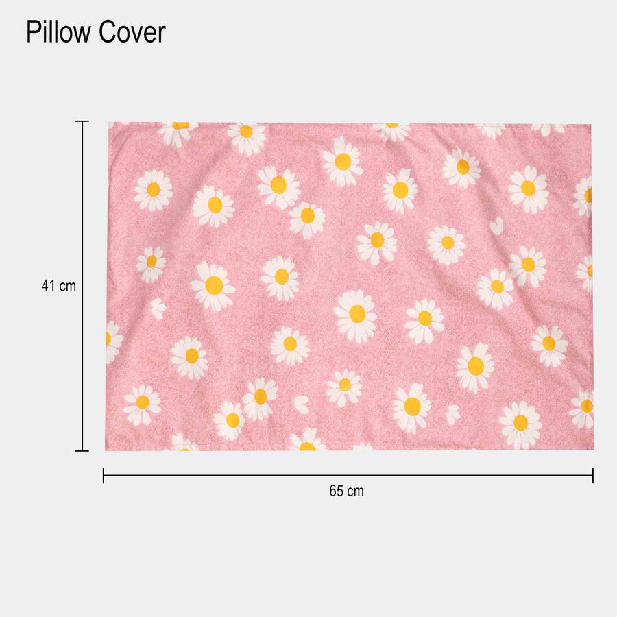 Blue Microfiber Double Bedsheet with Pillow Cover, , large