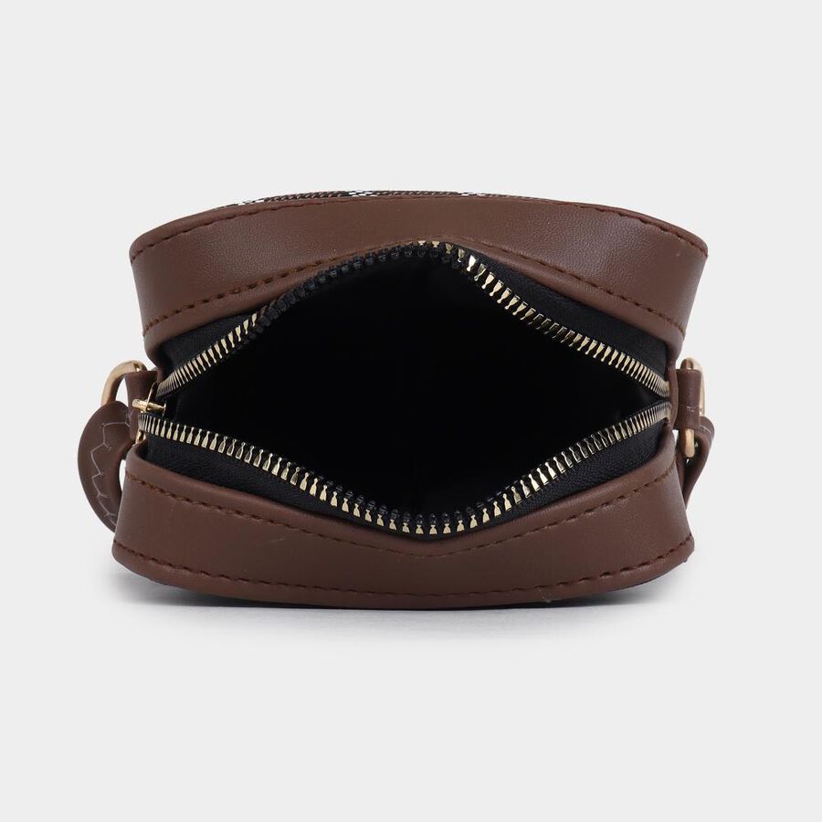 Women's Dark Blue Polyurethane Sling Bag, , large image number null