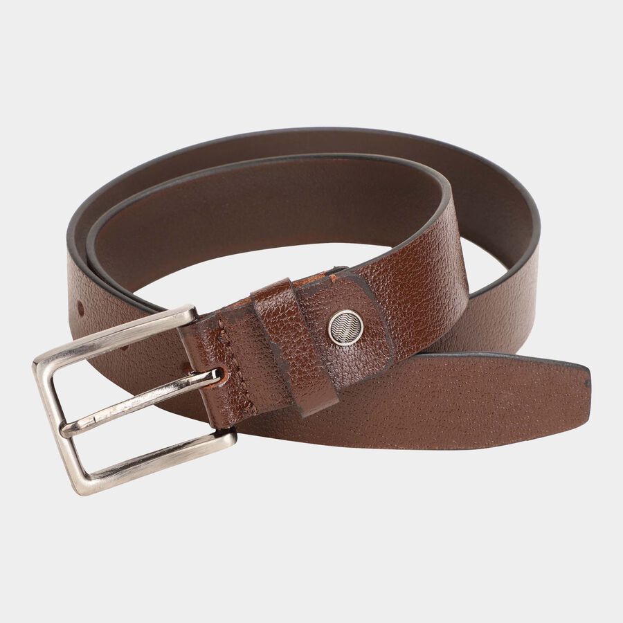 Men's Brown Leather Casual Belt, , large image number null