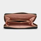 Women's Black Polyurethane Long Wallet, , small image number null