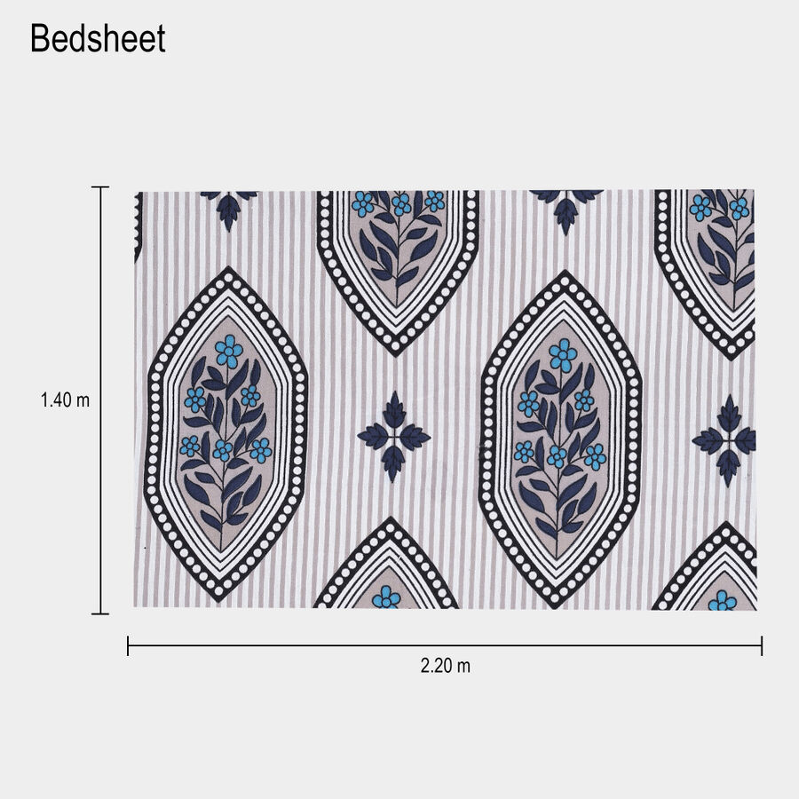 Blue Microfiber Single Bedsheet, , large image number null