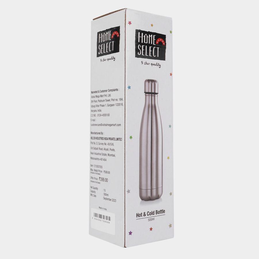 500 ml Steel Insulated Bottle | 24 Hours Hot and Cold Water Bottle, , large image number null