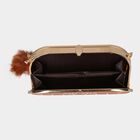 Women's Brown Polyurethane Clutch Bag, , small image number null