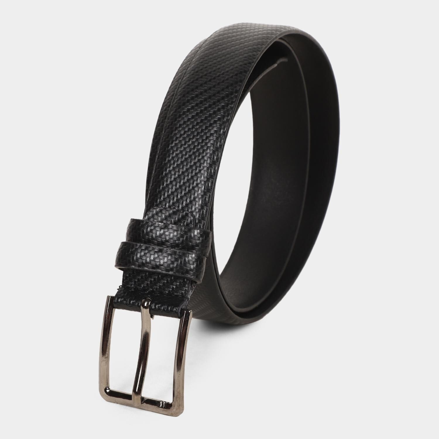 Black Tie                         Men's Black Polyurethane Formal Belt