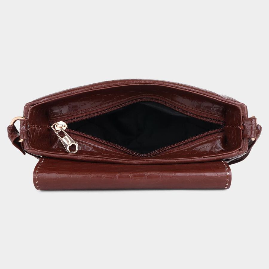 Women's Tan Polyurethane Sling Bag, , large image number null