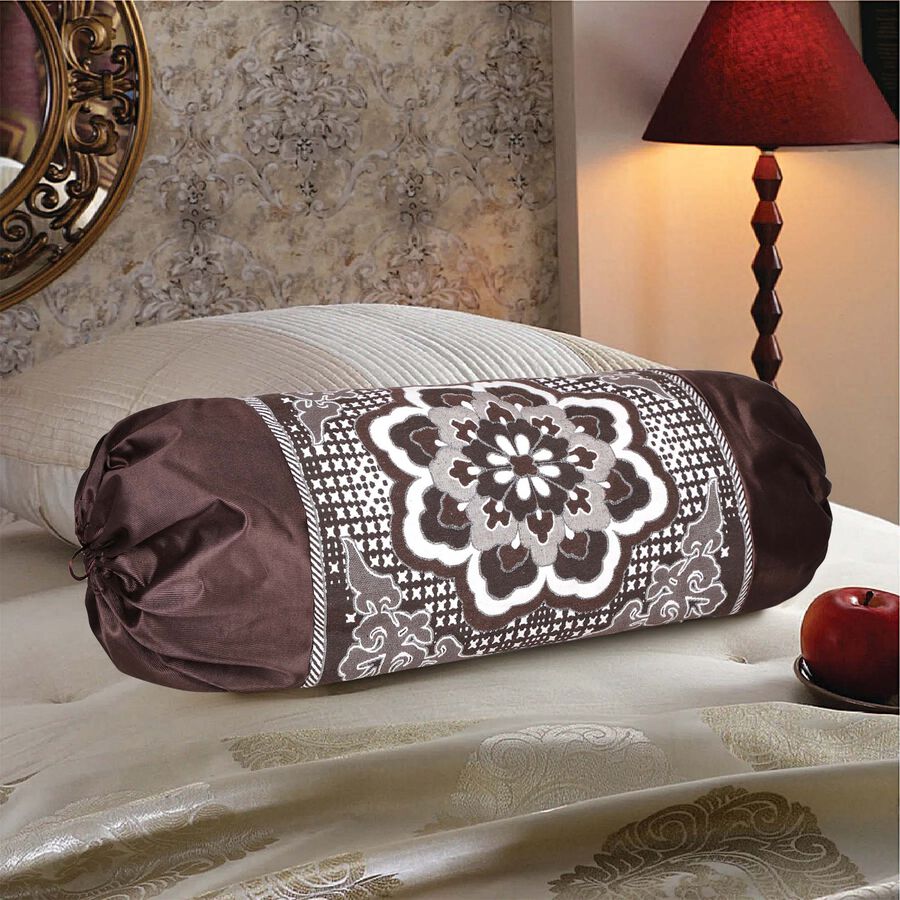 Brown Polyester Bolster Cover, , large image number null