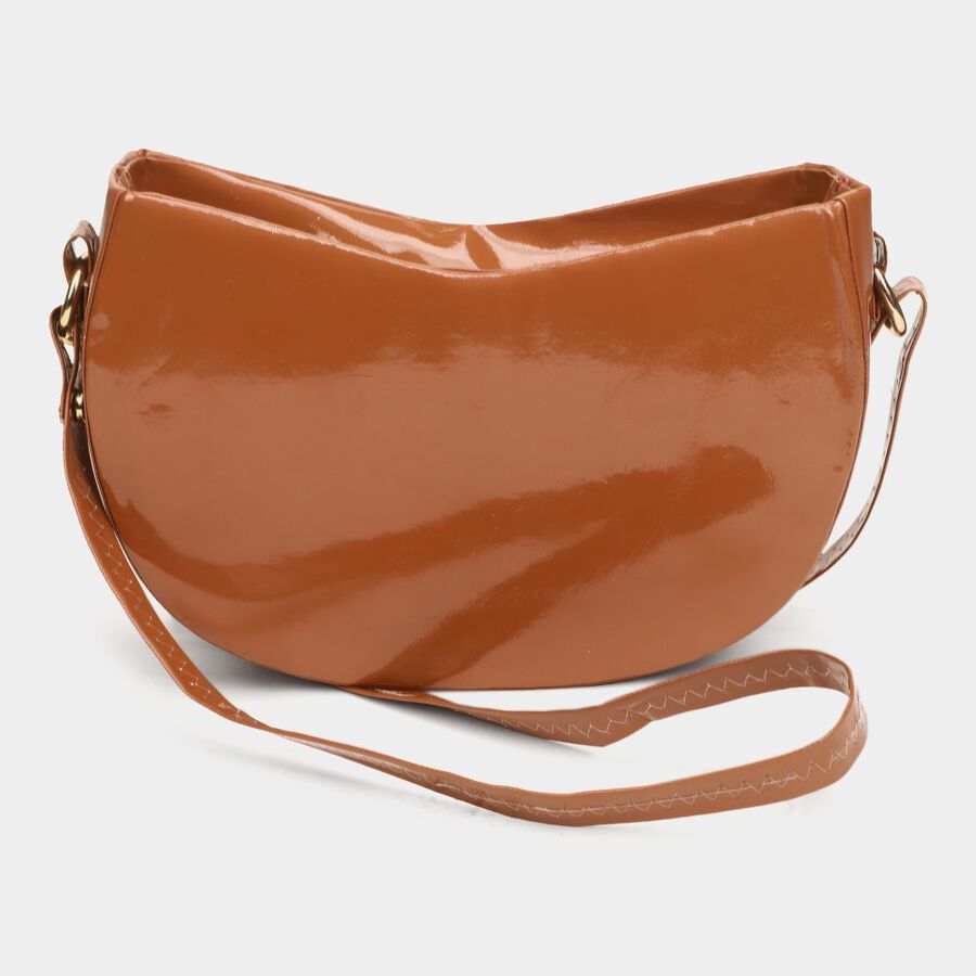 Women's Tan Polyurethane Sling Bag, , large image number null