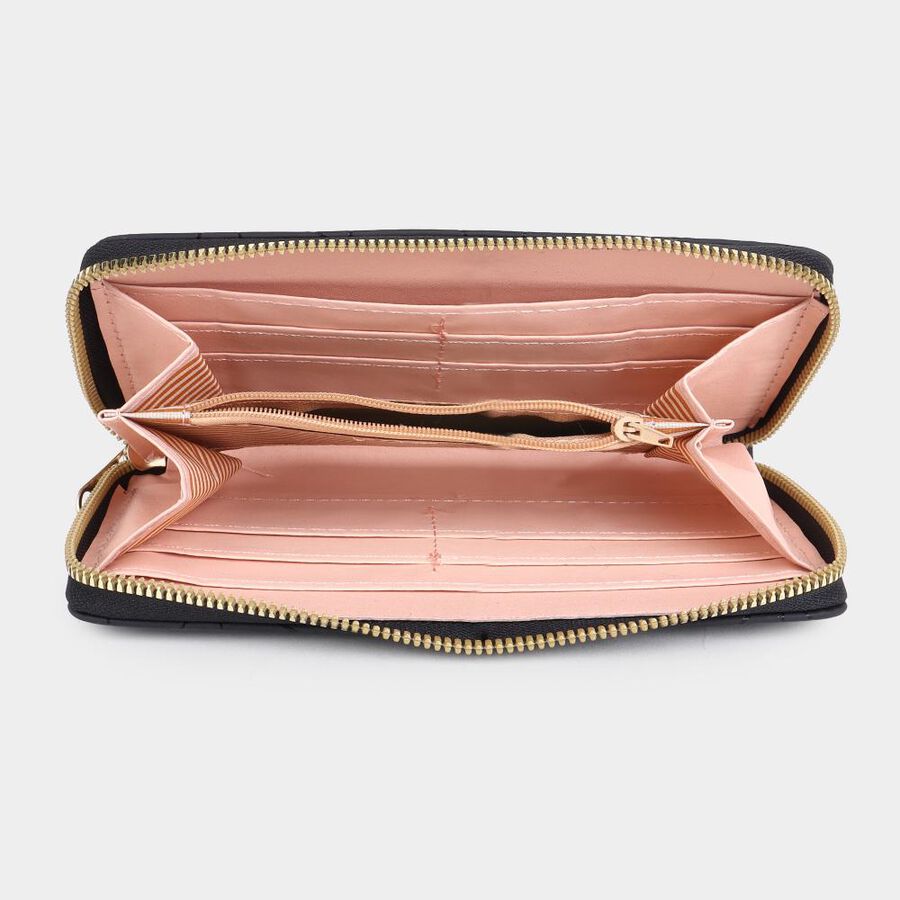 Women's Blue Polyurethane Long Wallet, , large image number null