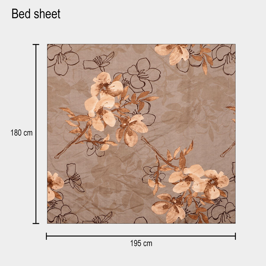 120 GSM Brown Microfiber Double Bedsheet, , large image number null