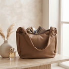 Woman'S Beige slouchy shoulder Bag, , small