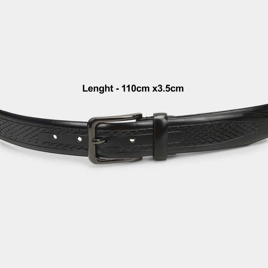 Men's Black Polyurethane Belt, , large image number null