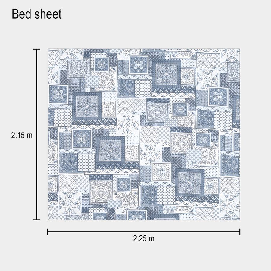 110 GSMLight Grey Microfiber Double Bedsheet With Pillow Cover, , large image number null