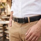 Men's Black PU Formal Belt , , small