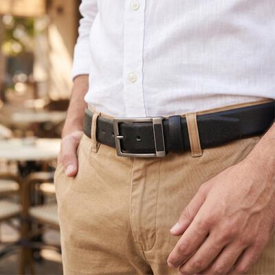 Men's Black PU Formal Belt 