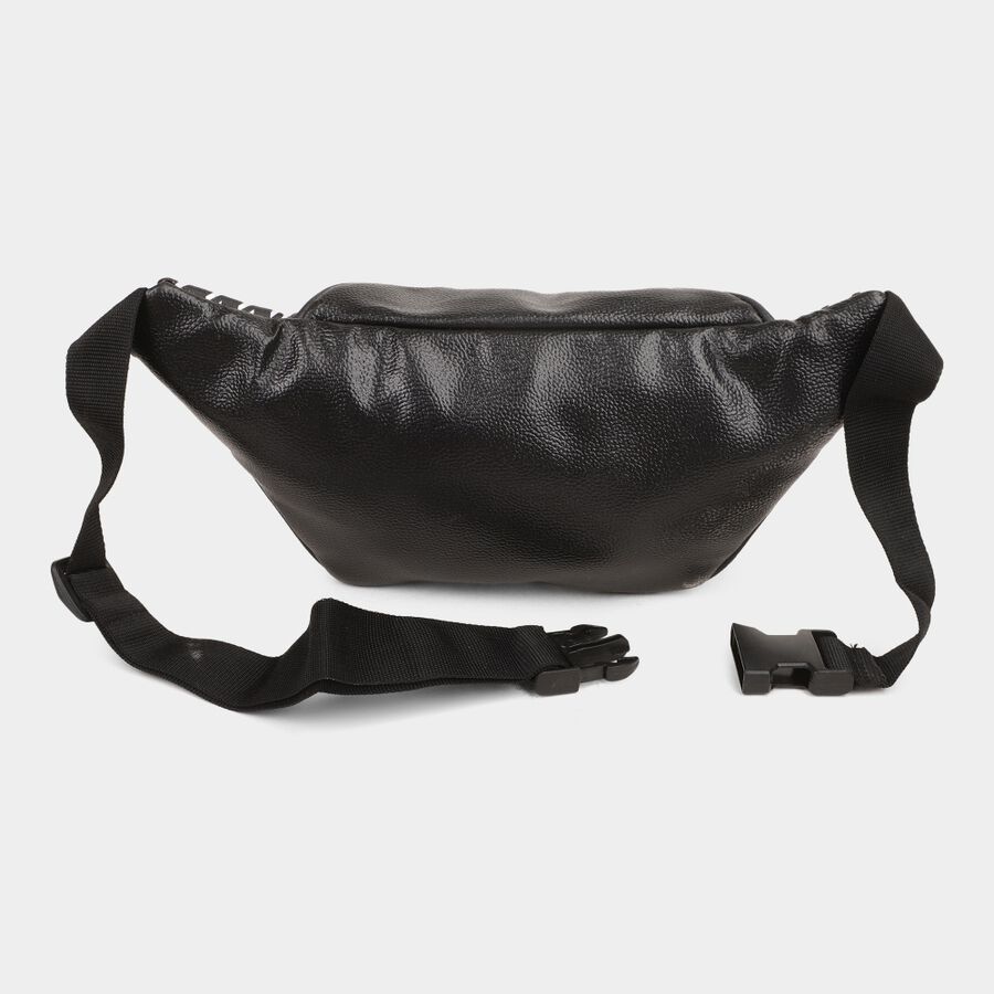 Women's Black Polyurethane Waist Pouch, , large image number null