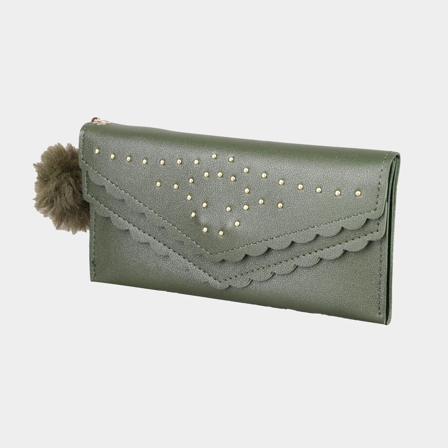 Women's Polyurethane Envelope/Zipper Hand Pouch, , large image number null