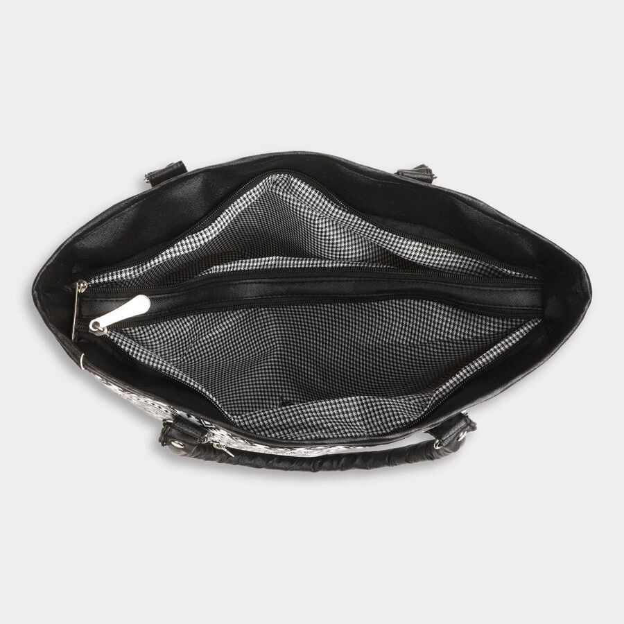 Women's White Polyurethane Tote Bag, , large image number null