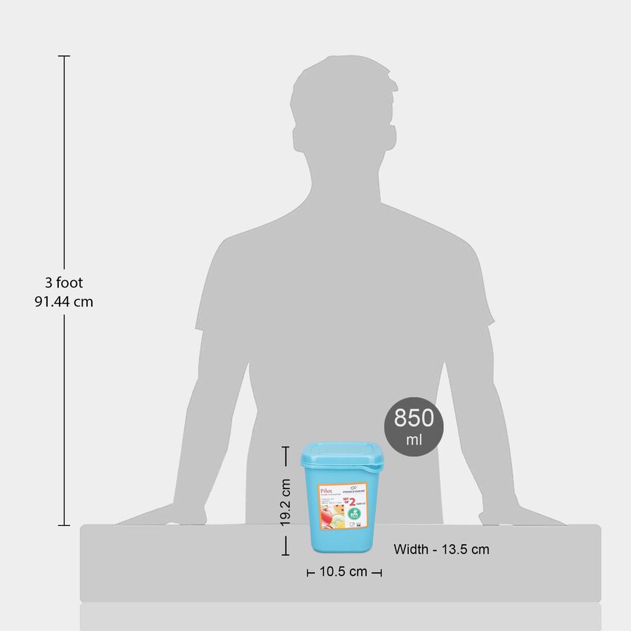 एयर-टाइट प्लास्टिक कंटेनर, 2 का सेट, 850 ml X 2, , large image number null