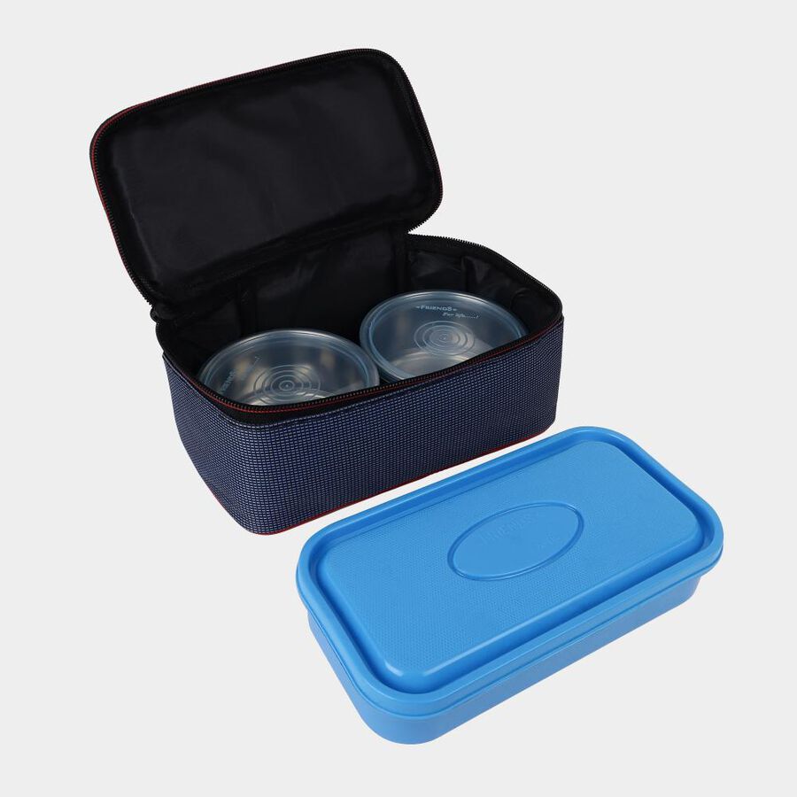 Steel Lunch Box, 3 Containers And 1 Bag, , large image number null