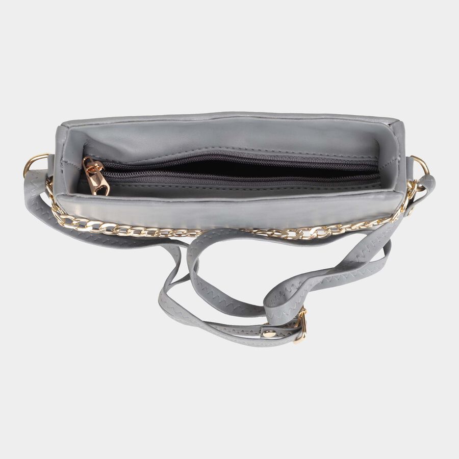 Women's Polyurethane Zipper Sling Bag, , large image number null