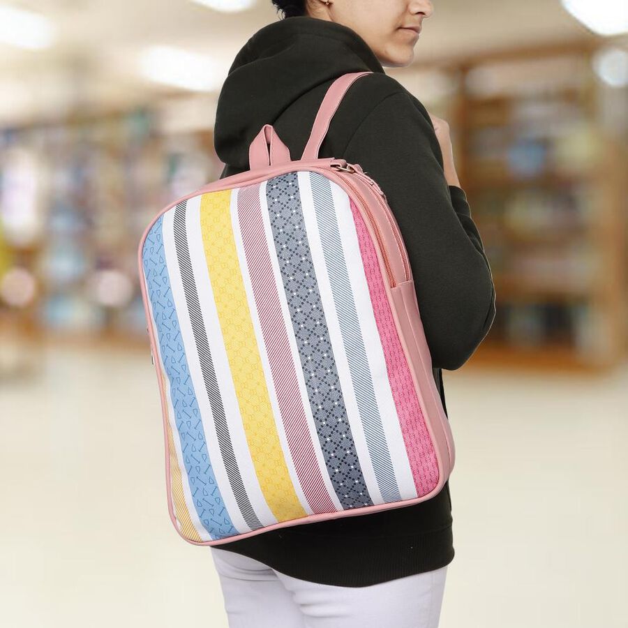 Women's Pink Polyurethane Backpack, , large image number null