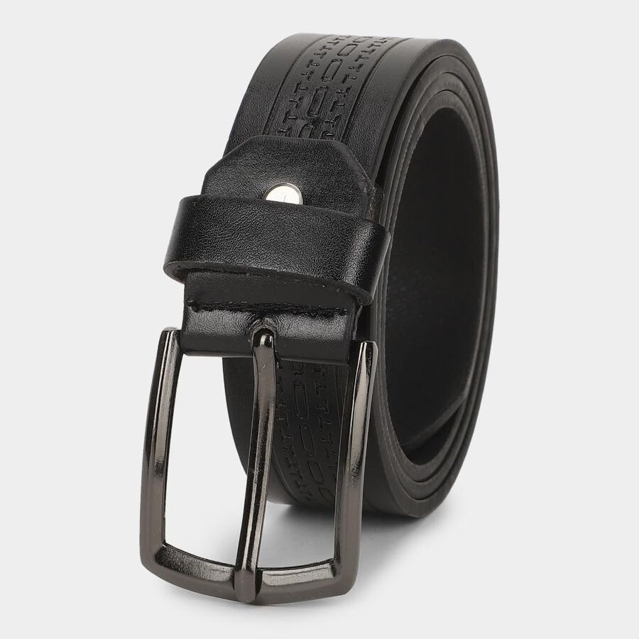 Men's Black Pu Formal Belt, , large image number null