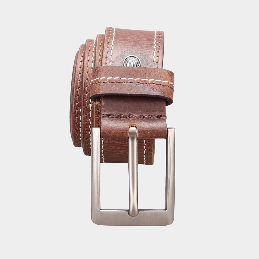 Men's Leather Casual Belt, Size 40, Textured, , large image number null