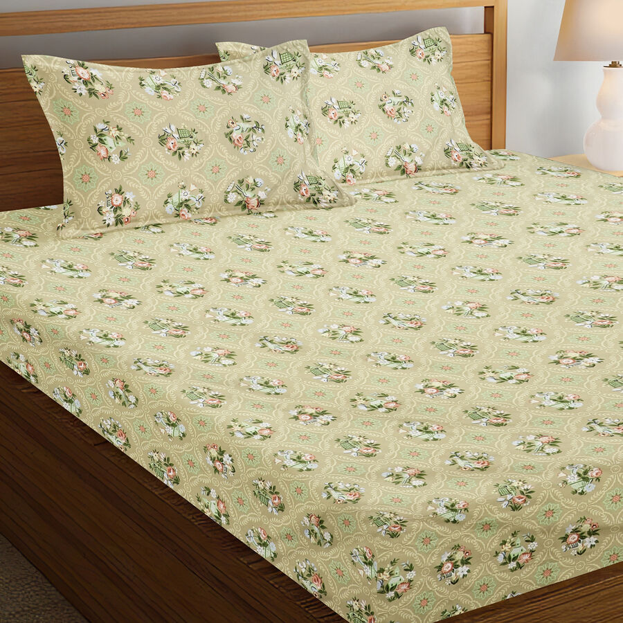 120 GSM Green Polycotton Double Bedsheet, , large image number null