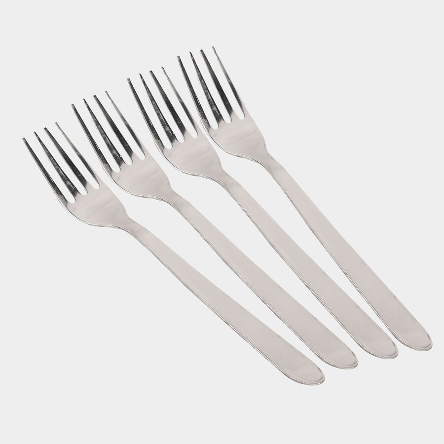 Set of 4 Stainless Steel Dessert Forks, , large image number null