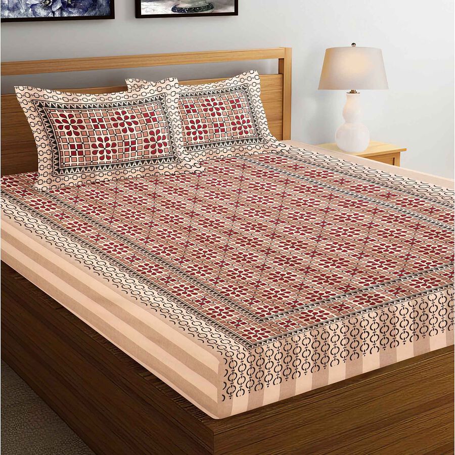 King Size Cotton Bedcover With Pillow Cover, , large image number null