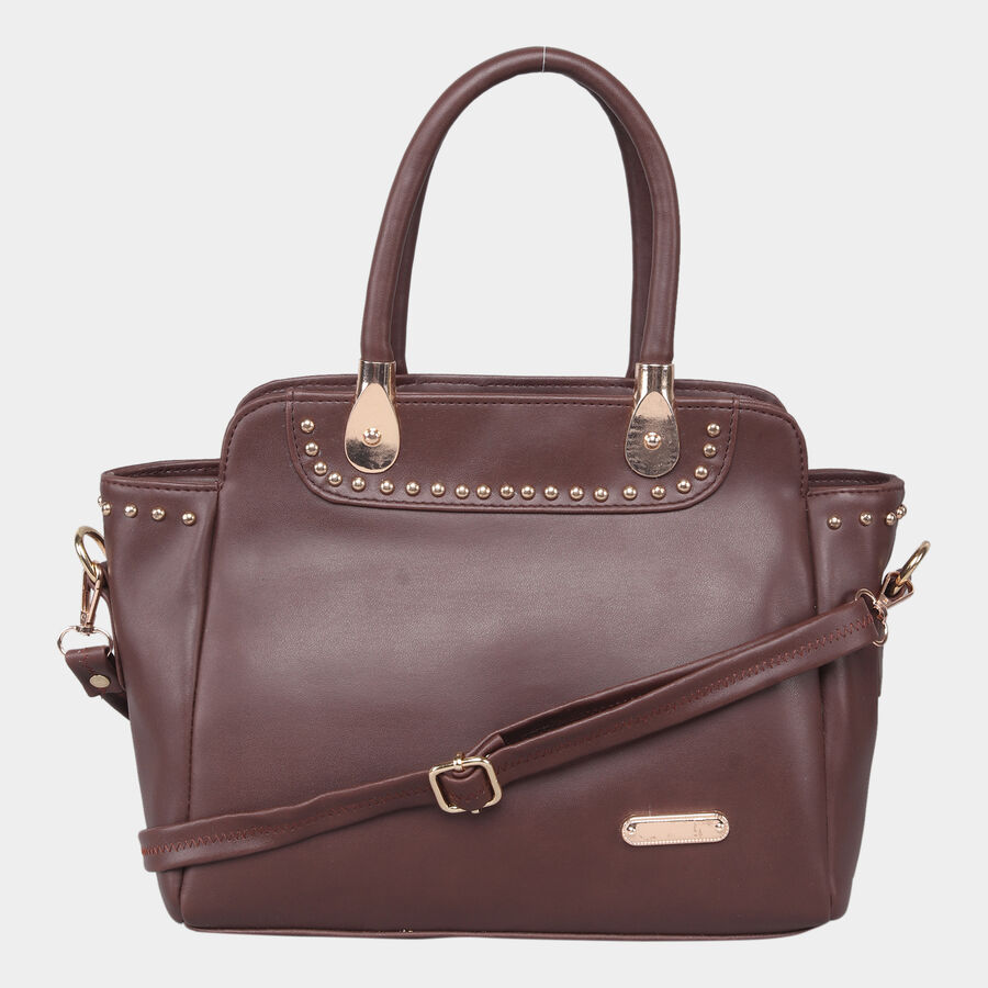 Women's Brown Polyurethane Tote Bag, , large image number null