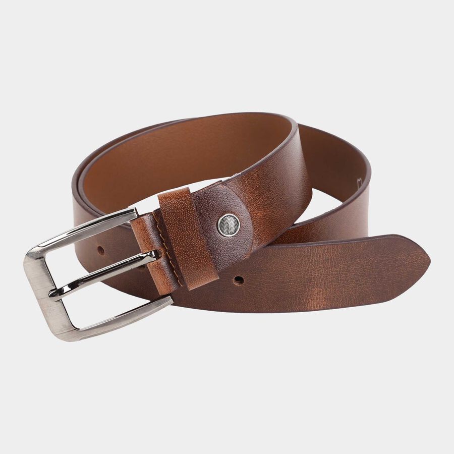 Men's Tan Leather Casual Belt, , large image number null