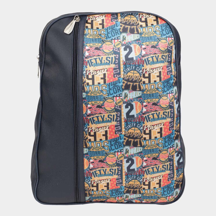 Women's Navy Blue Polyurethane Backpack, , large image number null