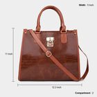 Women's Brown Polyurethane Tote Bag, , small image number null